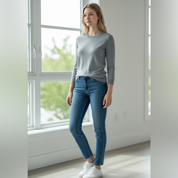 J. Crew Heather Gray Merino Wool Sweater - Picture 2 of 8